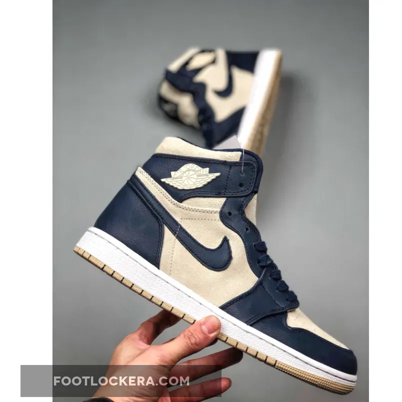 Air Jordan 1 Mid Midnight Navy/Light Cream-White AQ9131-401 - cream nike jordan 1
