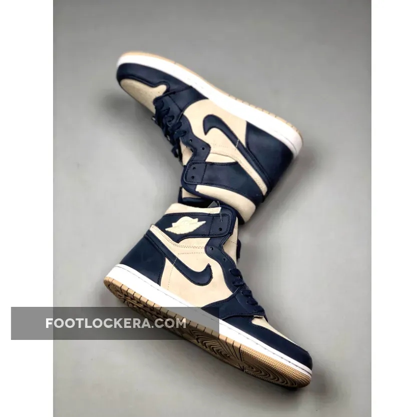 Air Jordan 1 Mid Midnight Navy/Light Cream-White AQ9131-401 - cream nike jordan 1