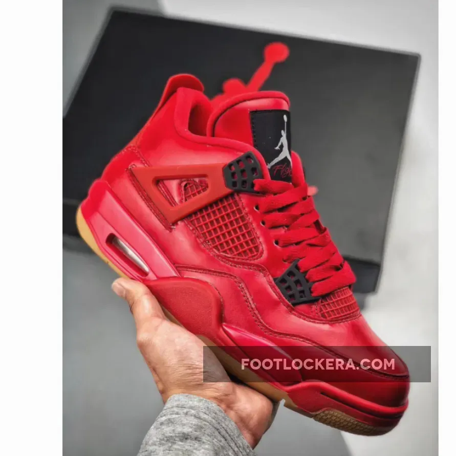 Air Jordan 4 'Singles Day' Fire Red/Summit White-Black / Bottom Of Jordan 4 AV3914-600