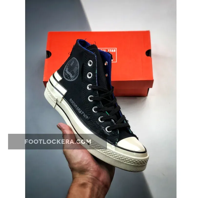 Converse Chuck 70 Hacked Heel High 'Tear Away Black Blue' #goat hacked