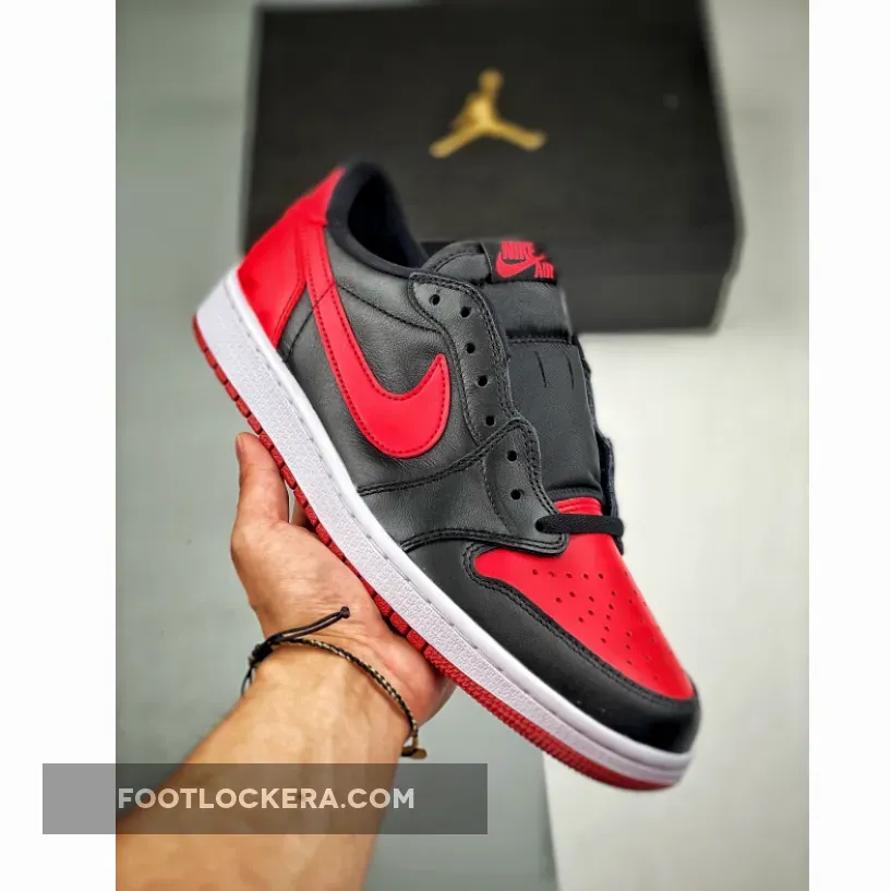 Air Jordan 1 Retro Low Bred Black/Varsity Red–Sail | red 001