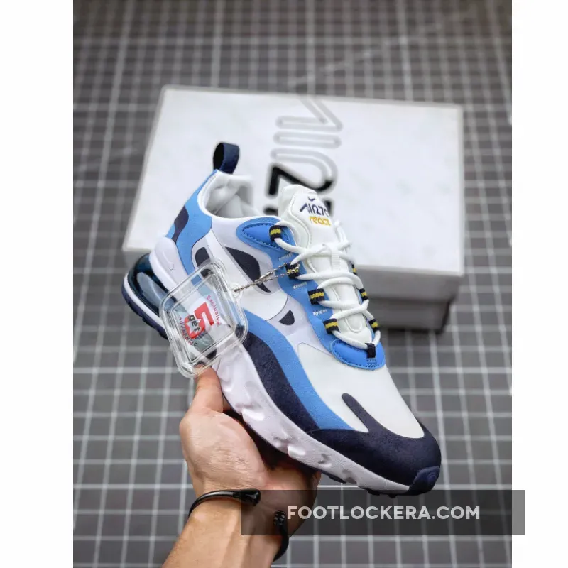 Nike Air Max 270 React 'UNC' White/Light Blue-Obsidian #air max 270 react unc