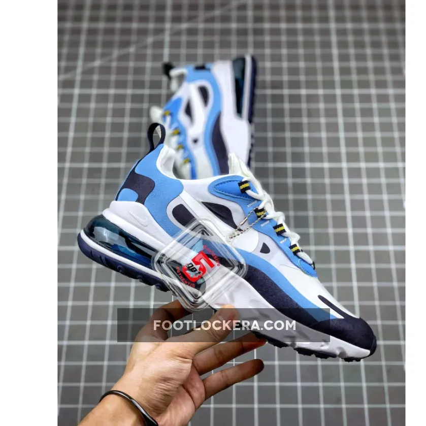 Nike Air Max 270 React 'UNC' White/Light Blue-Obsidian #air max 270 react unc
