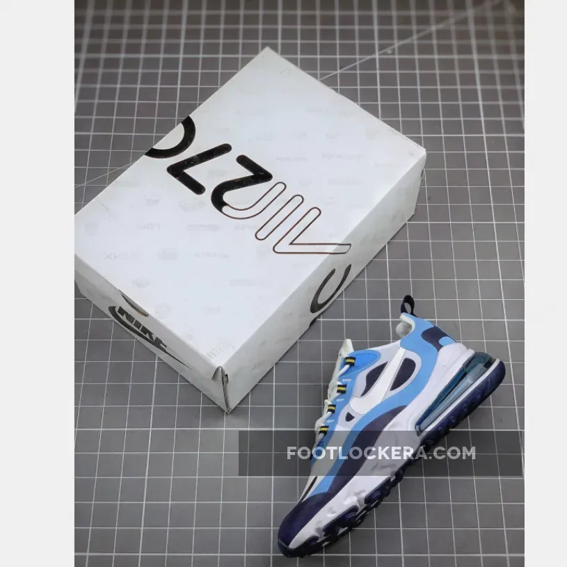 Nike Air Max 270 React 'UNC' White/Light Blue-Obsidian #air max 270 react unc