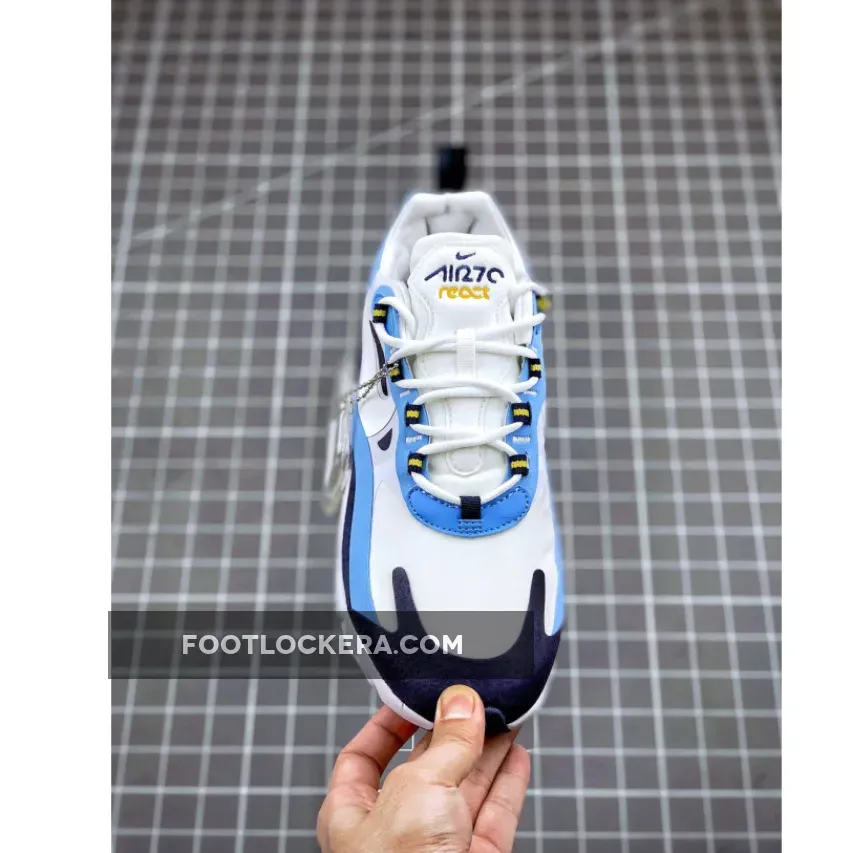 Nike Air Max 270 React 'UNC' White/Light Blue-Obsidian #air max 270 react unc