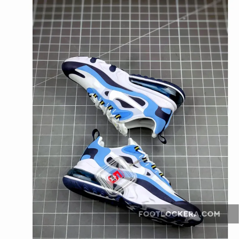 Nike Air Max 270 React 'UNC' White/Light Blue-Obsidian #air max 270 react unc