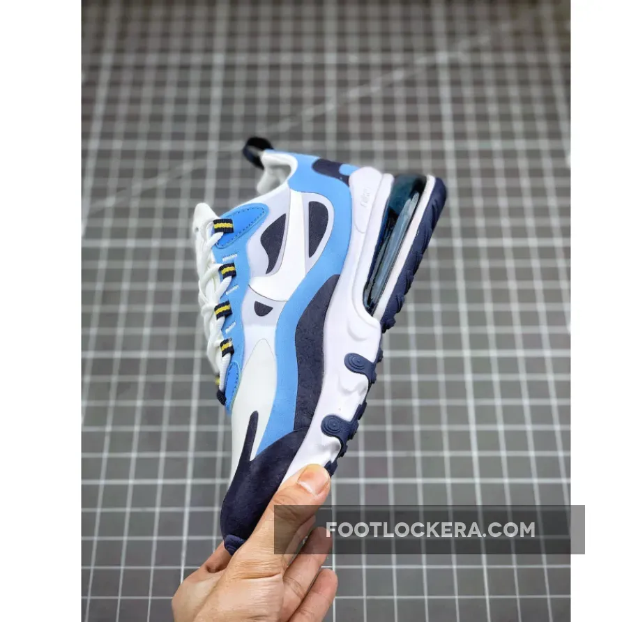 Nike Air Max 270 React 'UNC' White/Light Blue-Obsidian #air max 270 react unc