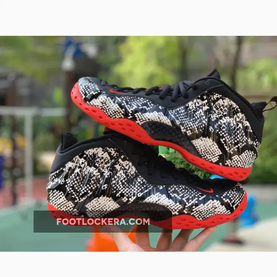 Nike Air Foamposite One 'Snakeskin' Sail/Black-Habanero Red Men's Shoe - foamposite snakeskin