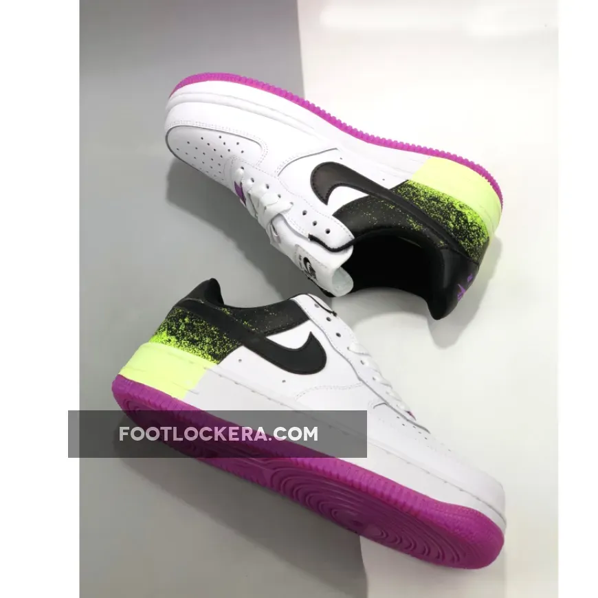 Nike Air Force 1 Splatter Green Purple - air force 1 green and purple