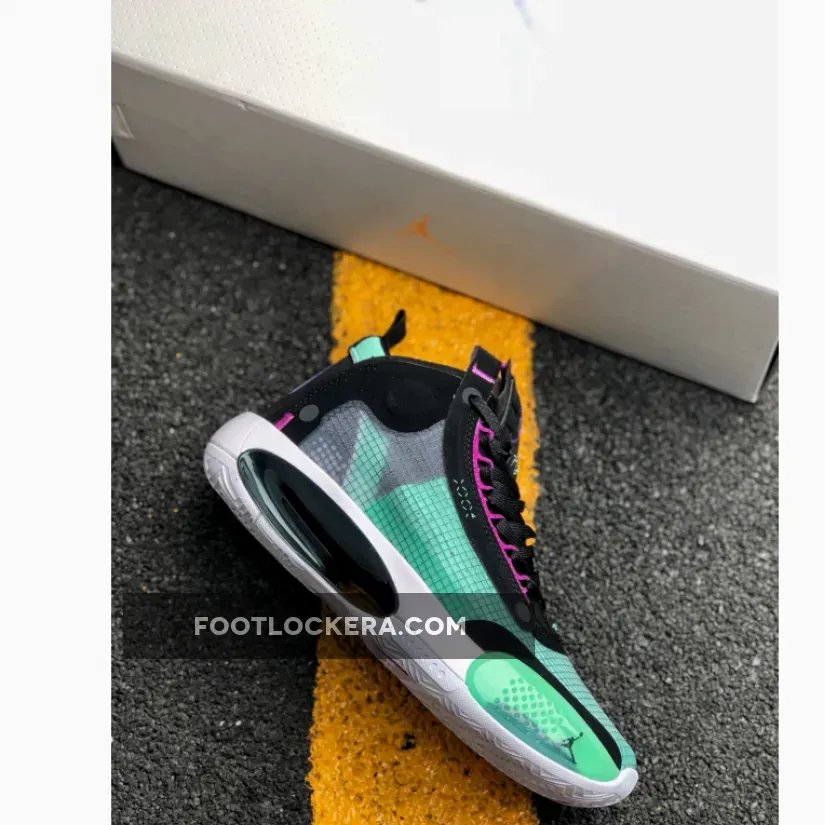 Air Jordan 34 Blue Void/Green Glow-Black-Metallic Silver