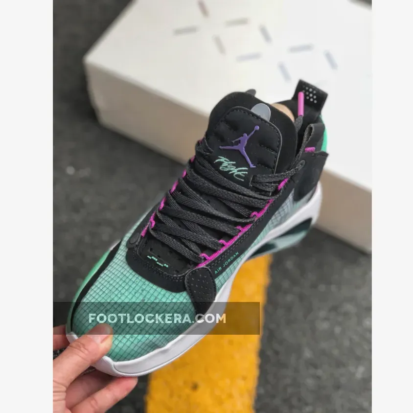 Air Jordan 34 Blue Void/Green Glow-Black-Metallic Silver