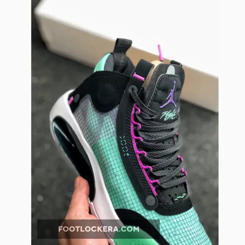 Air Jordan 34 Blue Void/Green Glow-Black-Metallic Silver