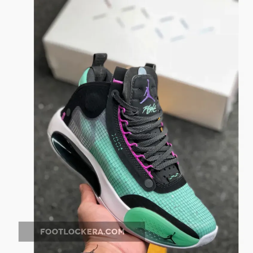 Air Jordan 34 Blue Void/Green Glow-Black-Metallic Silver