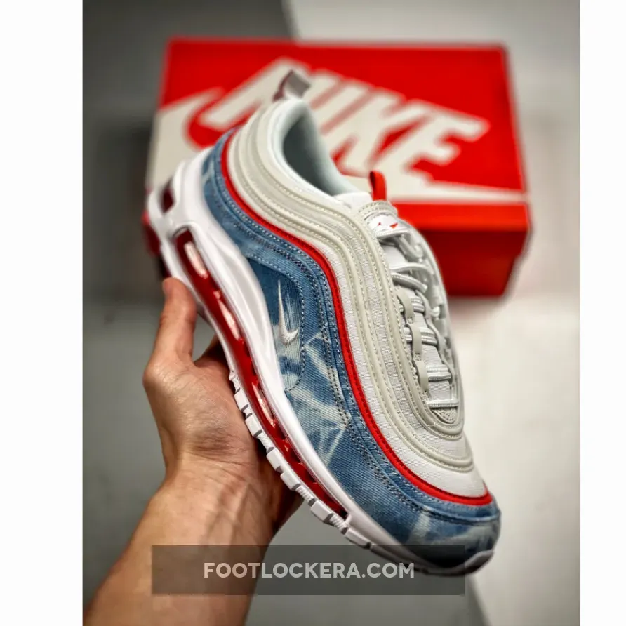 Nike Air Max 97 'Washed Denim' White/Red-Blue / denim nike air max 97