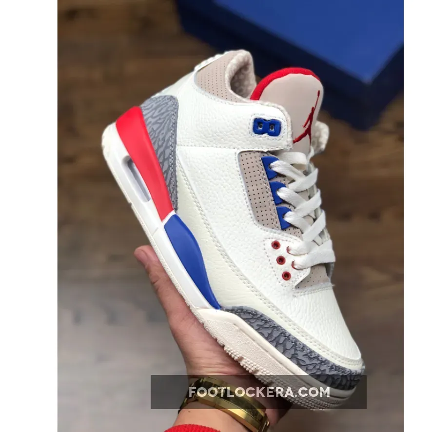 Air Jordan 3 "International Flight" Sail/Sport Royal-Light Bone-Fire Red 136064-140