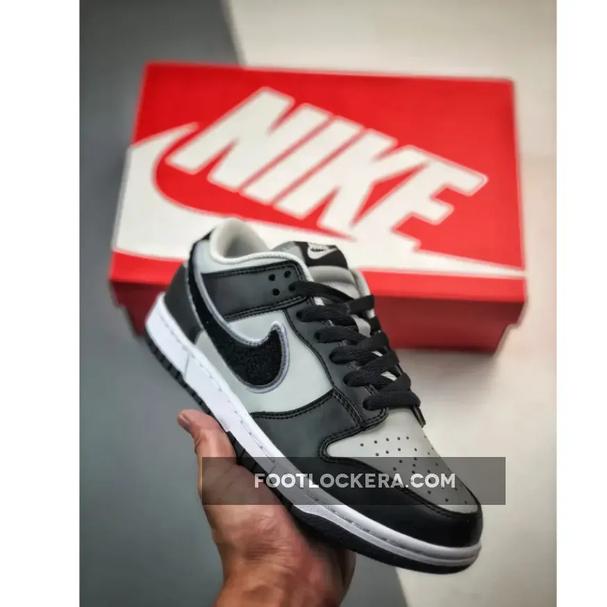 Nike Dunk Low Chenille Swoosh Black Grey | ASH GREY DUNKS DQ7683-001