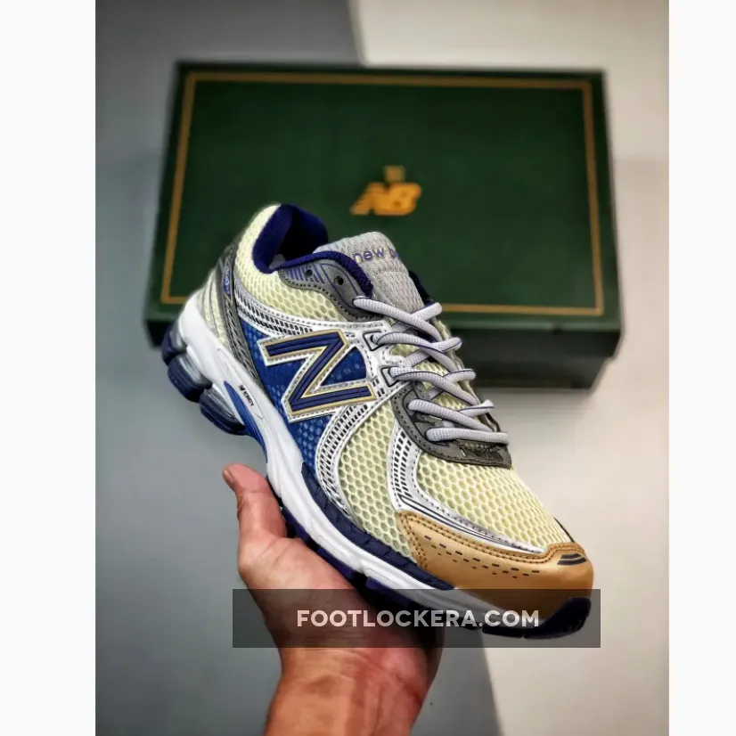 Online Aime Leon Dore X New Balance 860v2 Blue/White/Gold