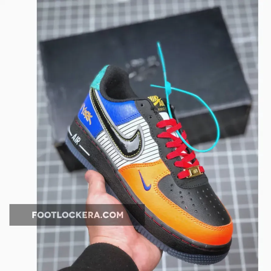 Nike Air Force 1 Low "What The NYC" White/Black-Total Orange-Racer Blue, Af New York CT3610-100