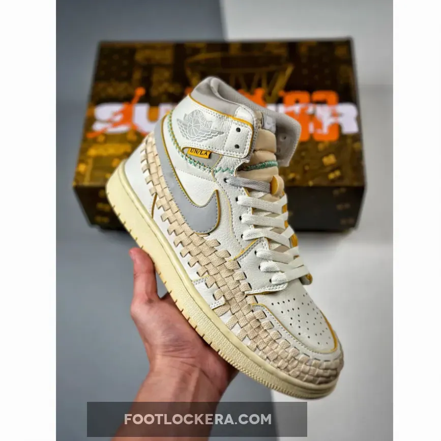 Union x Air Jordan 1 High OG "Woven" Sail/Wolf Grey-Muslin-Pale Vanilla | union 1 lows FD2565-100