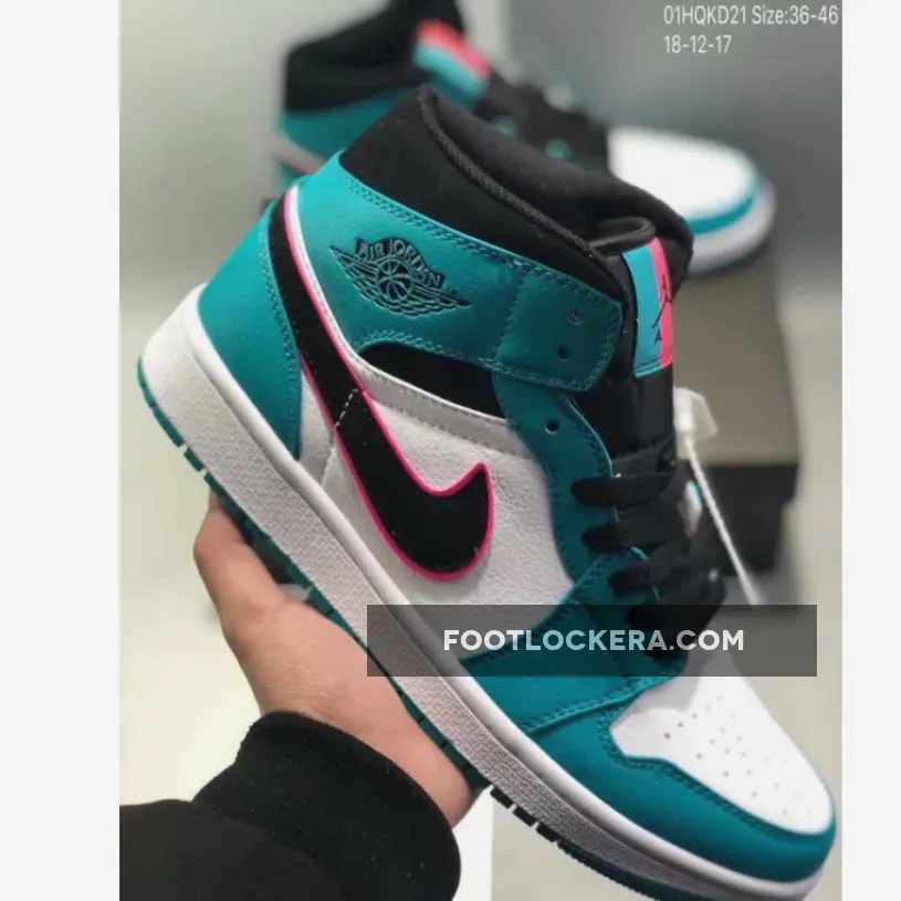 Air Jordan 1 Mid SE 'South Beach' Green/White-Black Beach Jordans