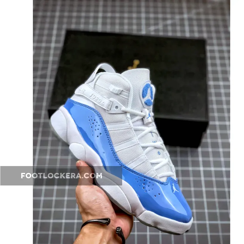 Jordan 6 Rings 'UNC' White/Valor Blue-Ice-White / blue and white 6