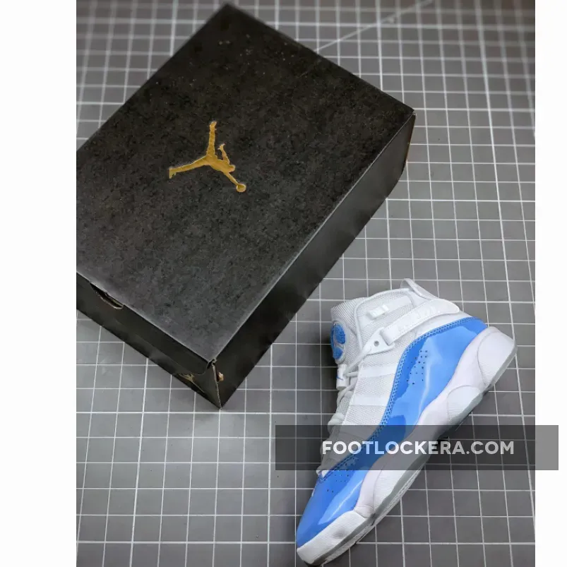 Jordan 6 Rings 'UNC' White/Valor Blue-Ice-White / blue and white 6