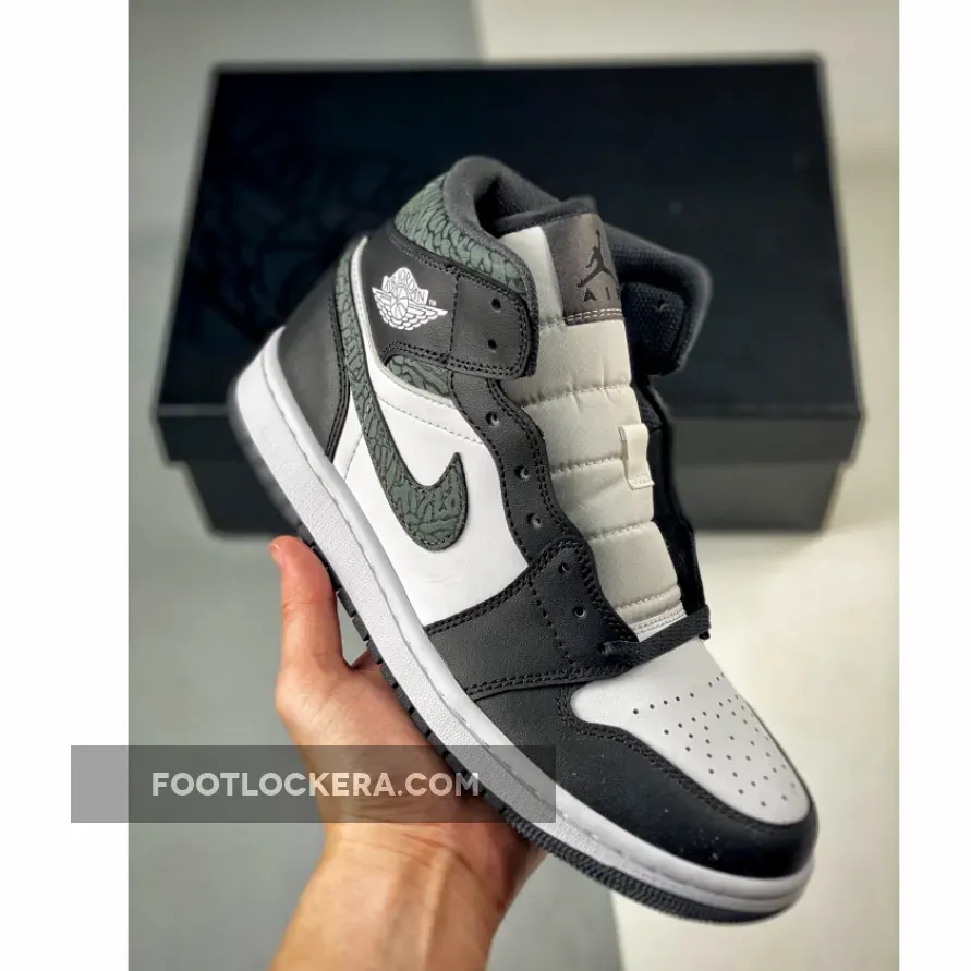 Air Jordan 1 Mid 'Panda Elephant' Black White | elephant print jordan 1 mid