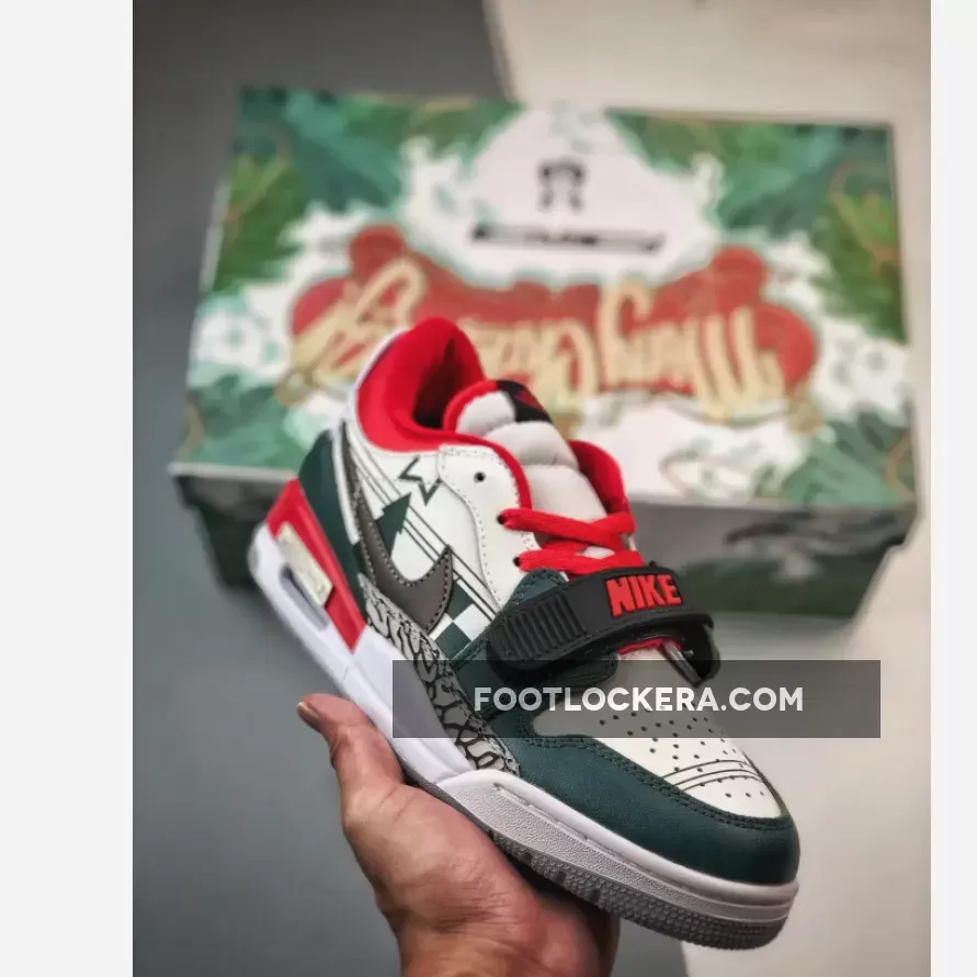 Jordan Legacy 312 Low 'Christmas' White Red Green For Sale