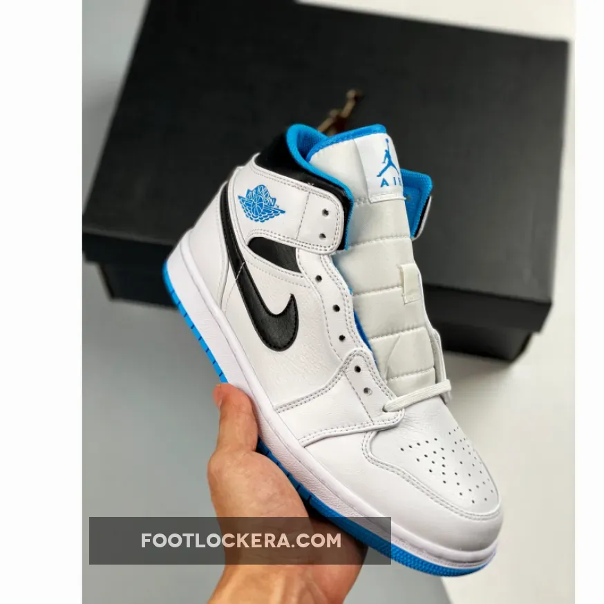 Air Jordan 1 Mid White/Laser Blue-Black / Jordan 554724-141