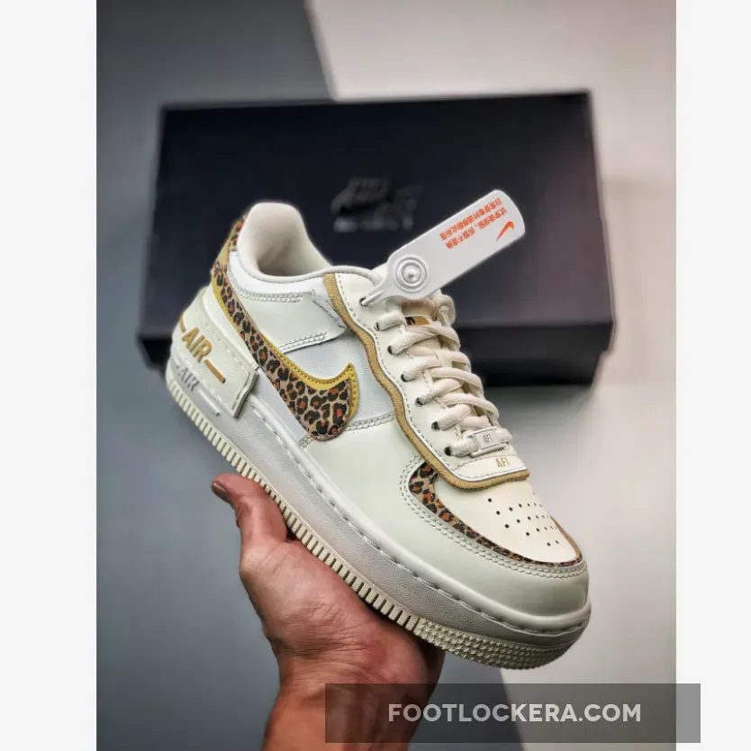 Nike Air Force 1 Shadow Low With Leopard Print / black/multi-color/sesame/fire red