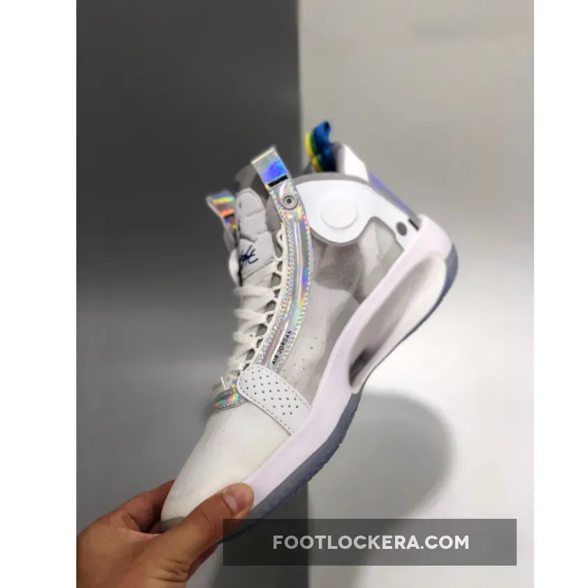 Air Jordan 34 'White Iridescent' White/Metallic Silver air jordan 34 white iridescent