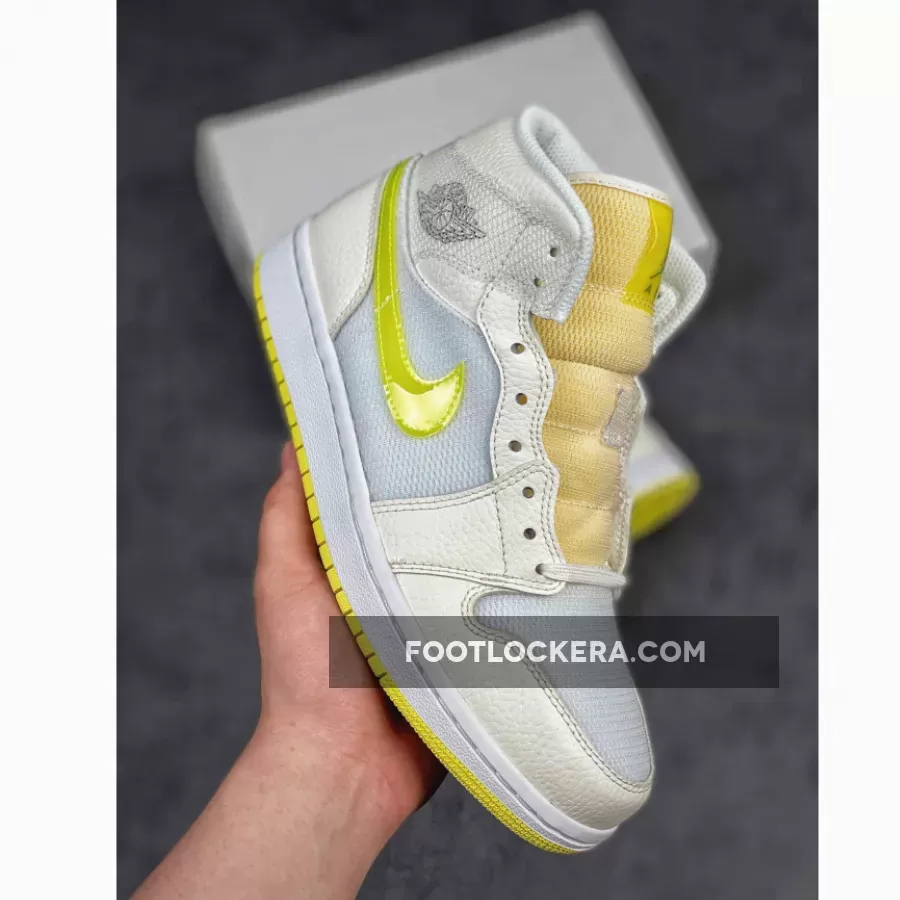 Air Jordan 1 Mid SE Sail/LT Voltage Yellow II-White / air jordan 1 light yellow