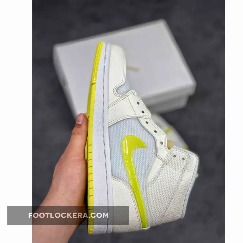 Air Jordan 1 Mid SE Sail/LT Voltage Yellow II-White / air jordan 1 light yellow