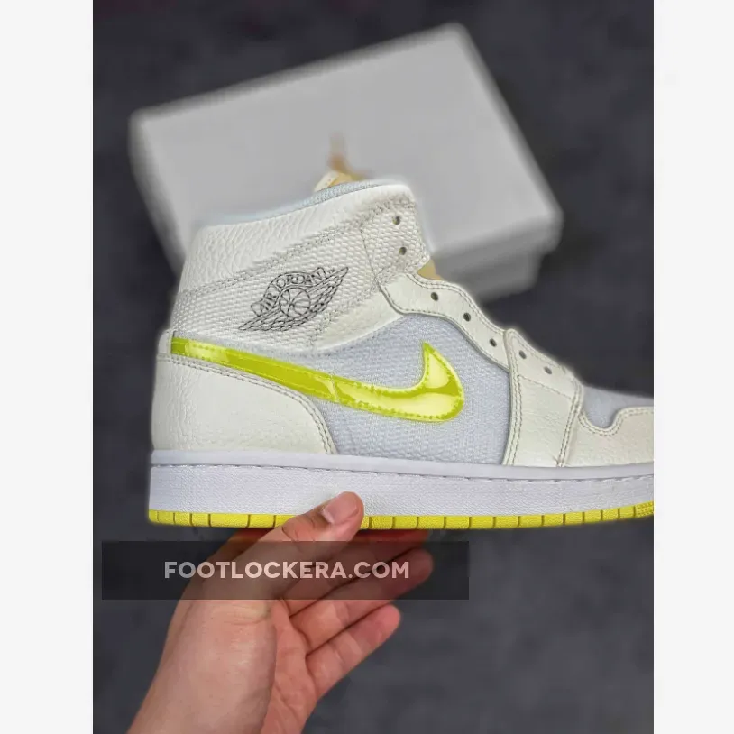 Air Jordan 1 Mid SE Sail/LT Voltage Yellow II-White / air jordan 1 light yellow