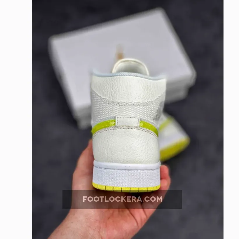 Air Jordan 1 Mid SE Sail/LT Voltage Yellow II-White / air jordan 1 light yellow