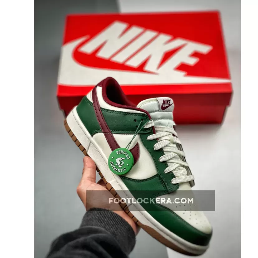 Nike Dunk Low Gorge Green/White-Team Red-Gum Medium Brown / nike dunk low green