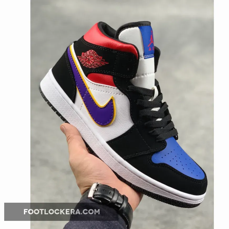 Air Jordan 1 Mid Se All Star 2021 - Air Jordan 1 Mid 'Lakers Top 3' Field Purple/White-Gym Red 852542-005