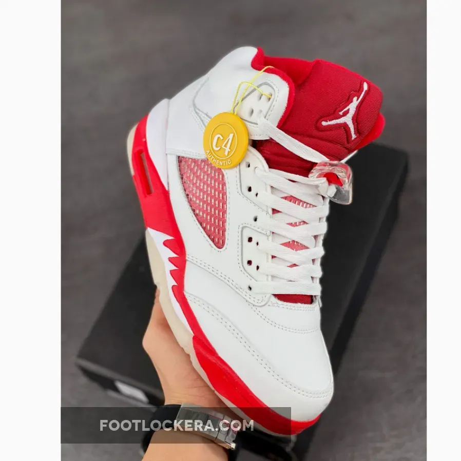 Air Jordan 5 Retro White/Pink Foam-Gym Red 440892-106 #nike air jordan 5 pink