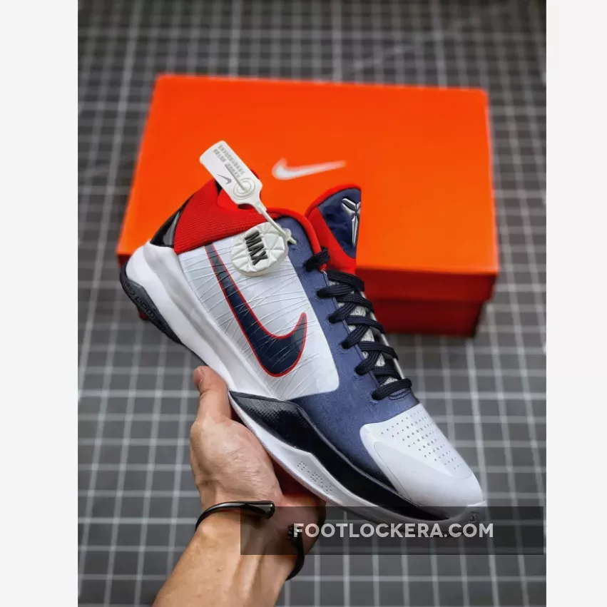 Kobe 5 Red Nike Zoom Kobe 5 "USA" White/Obsidian-Sport Red