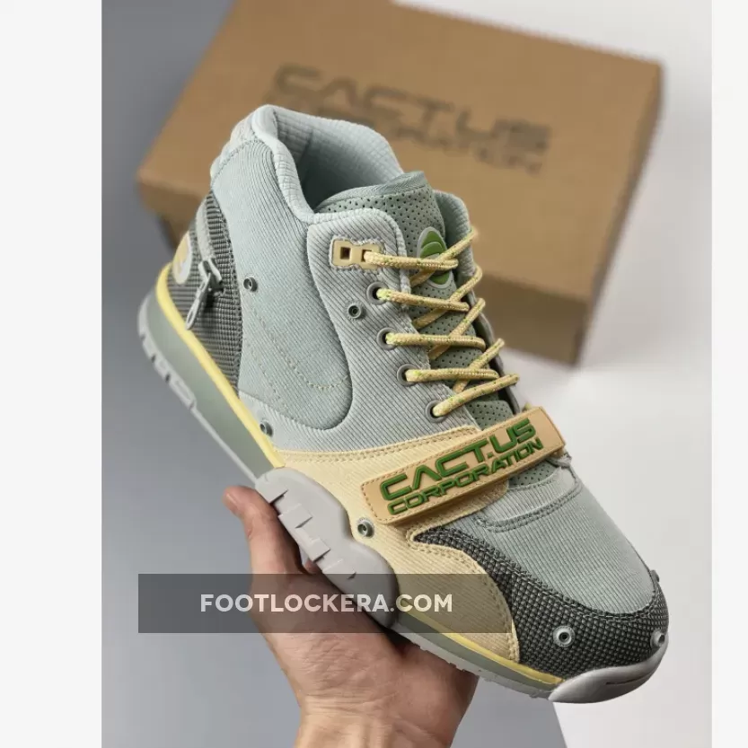 Travis Scott x Nike Air Trainer 1 Grey Haze/Olive Aura-Canvas - nike air trainer 1 travis scott