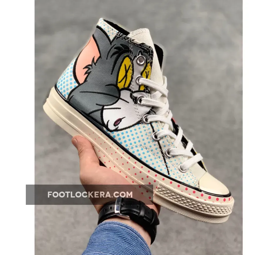 Converse Tom and Jerry Chuck 70 High Top Egret/Red/Black 165734C