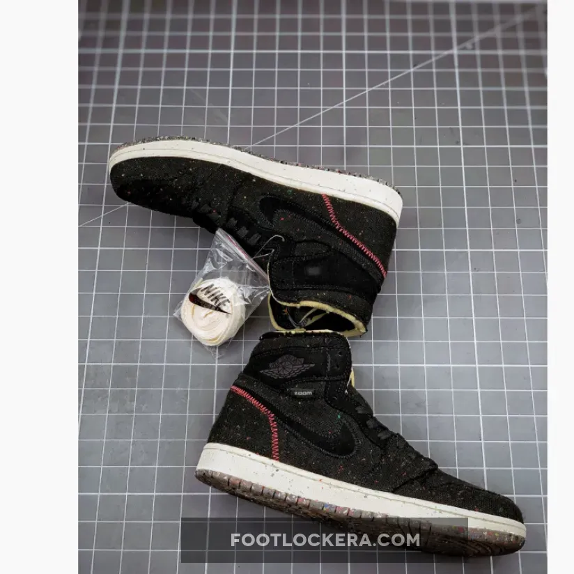 Air Jordan 1 High Zoom 'Crater' Black/Wolf Grey-Flash Crimson #air jordan 1 crater