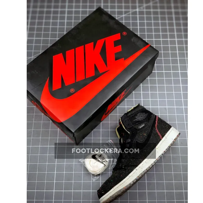 Air Jordan 1 High Zoom 'Crater' Black/Wolf Grey-Flash Crimson #air jordan 1 crater