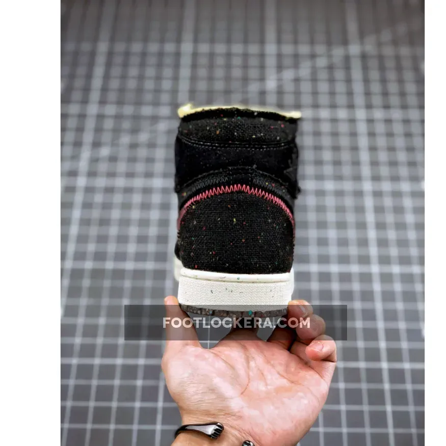 Air Jordan 1 High Zoom 'Crater' Black/Wolf Grey-Flash Crimson #air jordan 1 crater