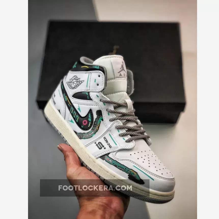 Air Jordan 1 Mid 'The Future' White Black / custom air jordan 1