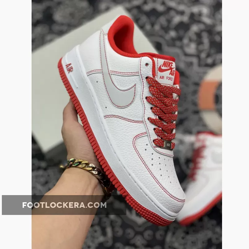 Nike Air Force 1 White University Red Stitch CV1724-100 #red white af1