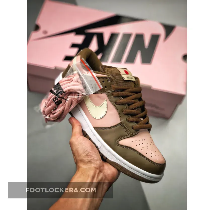 Nike Stussy X Dunk Low Pro Sb 'Cherry' Dark Khaki/Shy Pink-Vanilla 304292-671