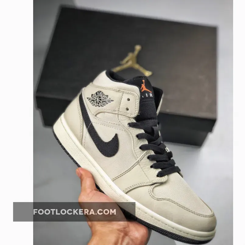 The Bone Cone Air Jordan 1 Mid 'Light Bone' Online