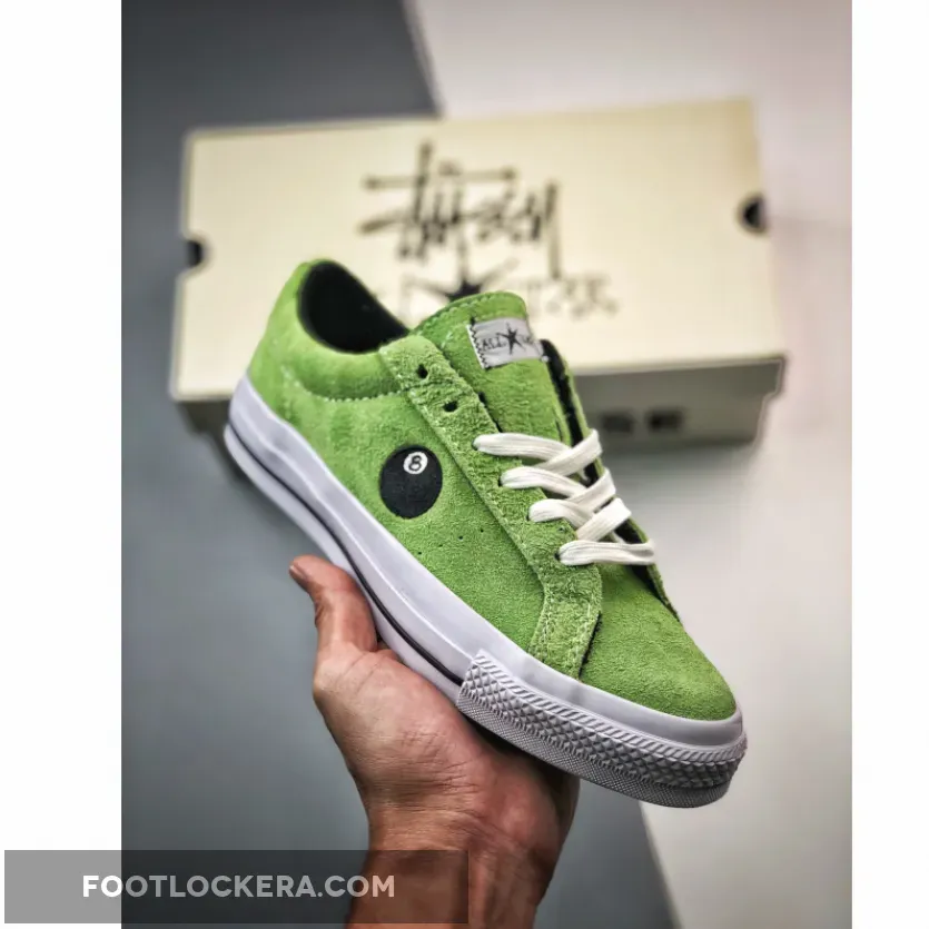 Stussy x Converse One Star Pro '8-Ball' Green Flash/White-Black - stussy converse release date