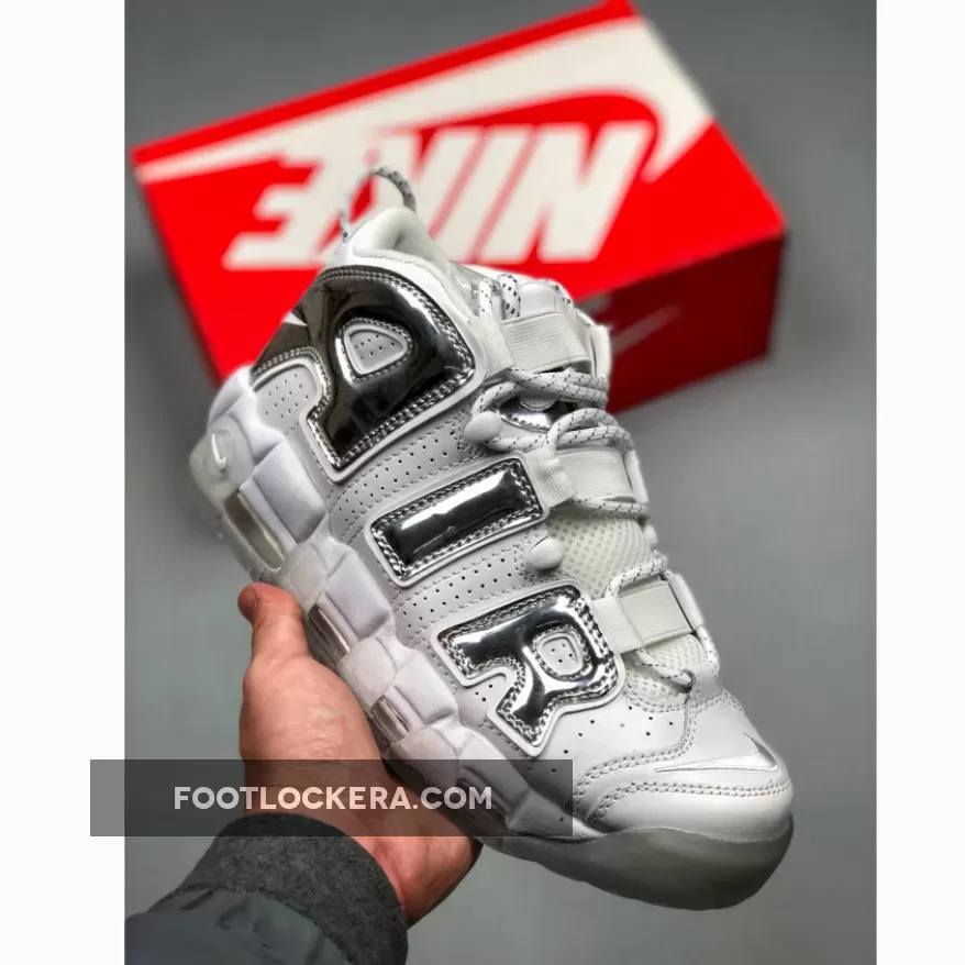 Nike Air More Uptempo Chrome Womens 917593-100 - nike air uptempo chrome